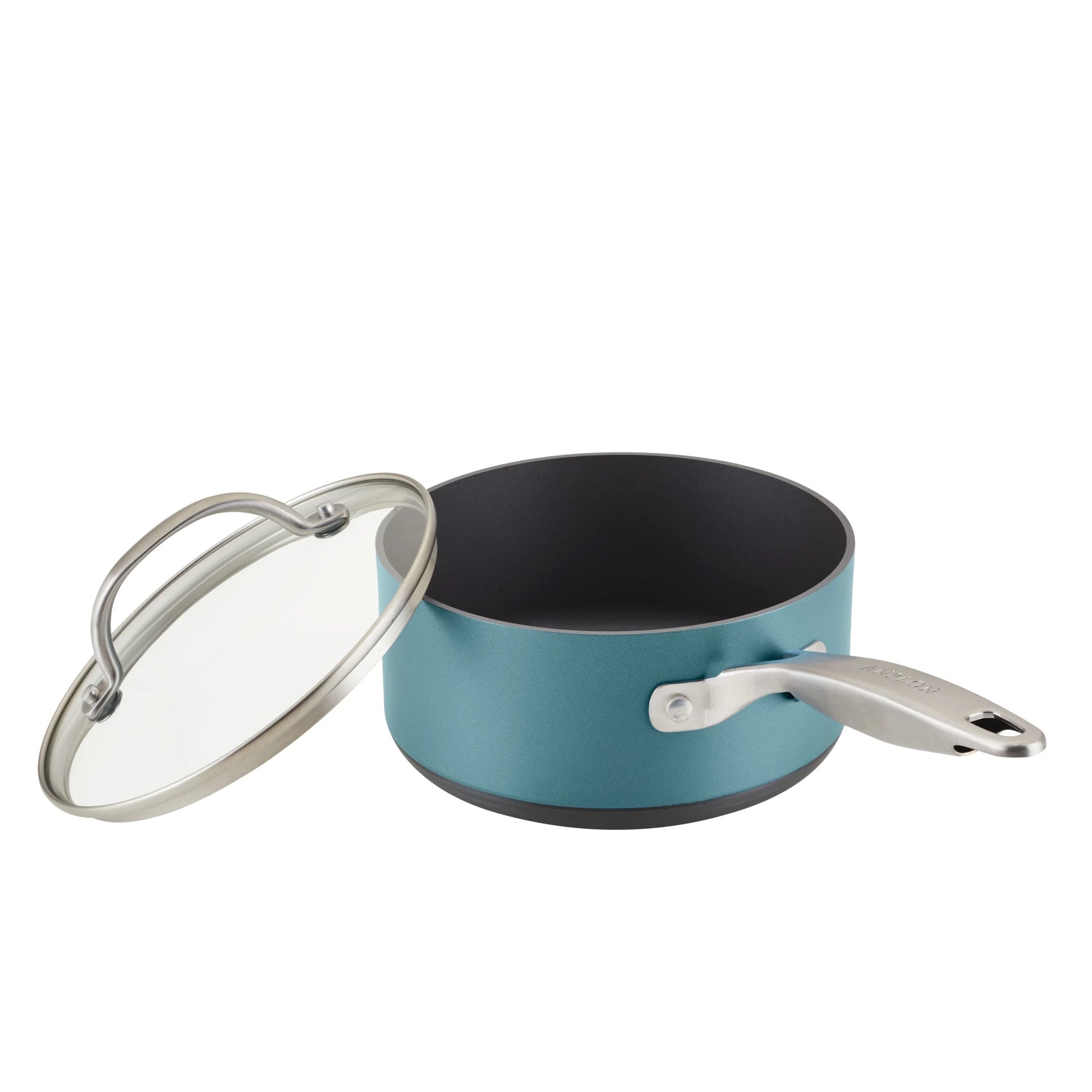 Achieve 8 Piece Hard Anodized Nonstick Pots and Pans Set, Teal