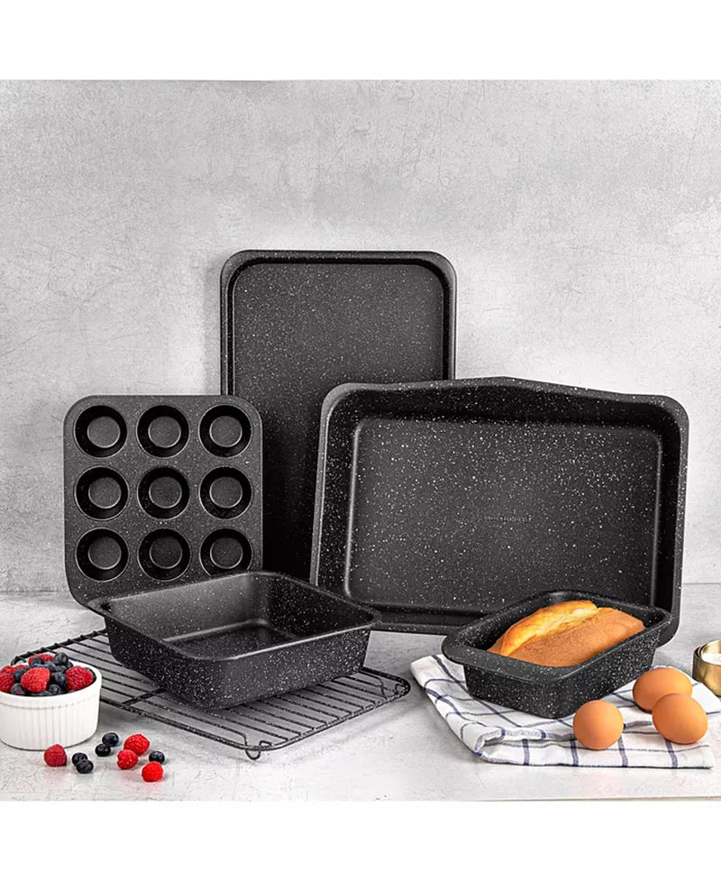 Stackmasater 6-Piece Mineral and Diamond Infused Nonstick Space Saving Stackable Bakeware Set