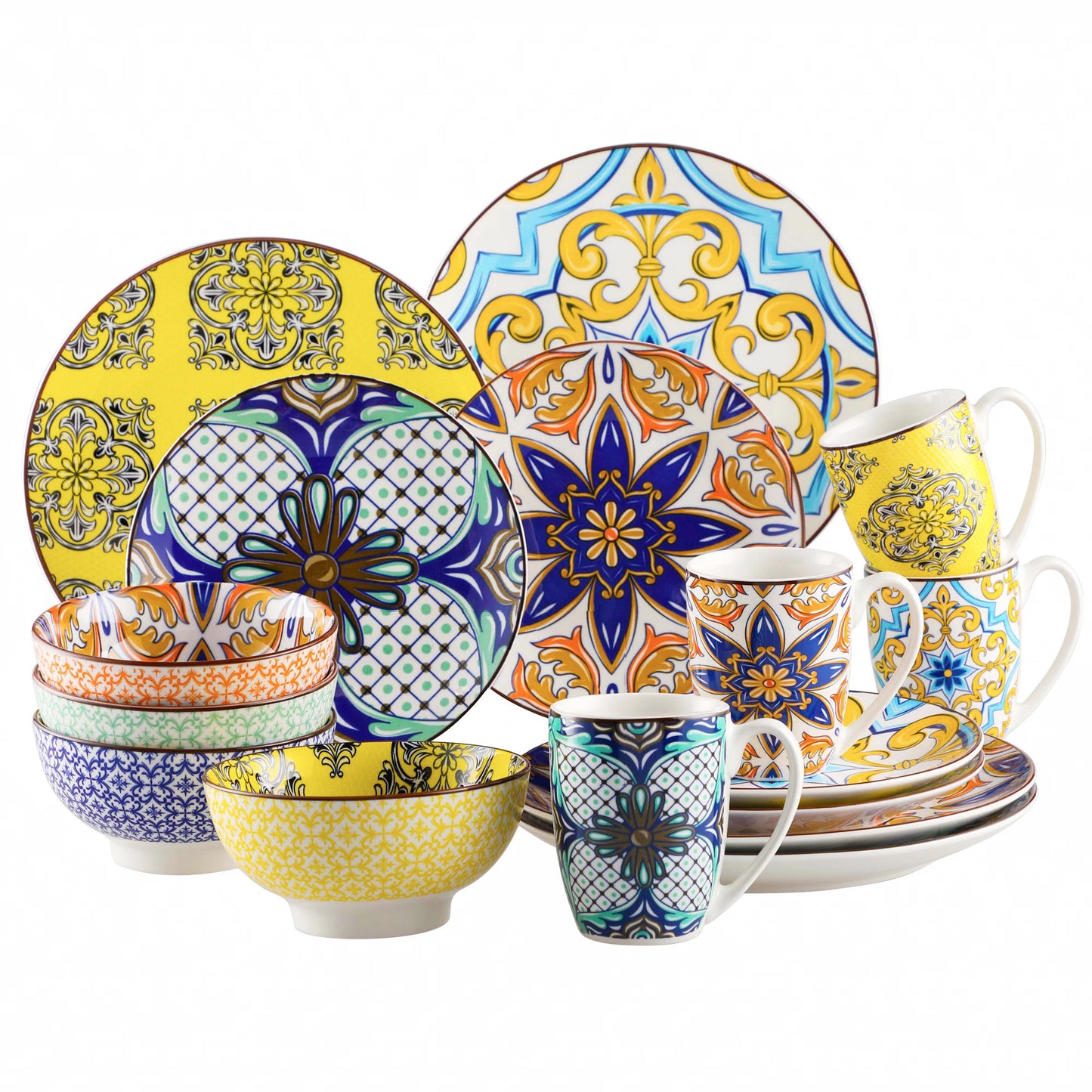 Malacasa - Vibrant Porcelain Jasmin Dinnerware Set