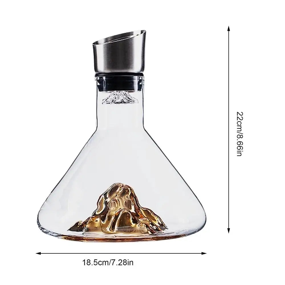 Elegant Hand-Blown Crystal Wine Decanter with Aerator