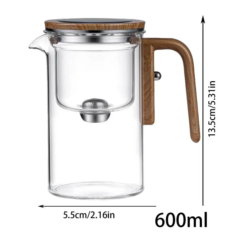 Elegant Glass Teapot with Magnetic Filter Switch