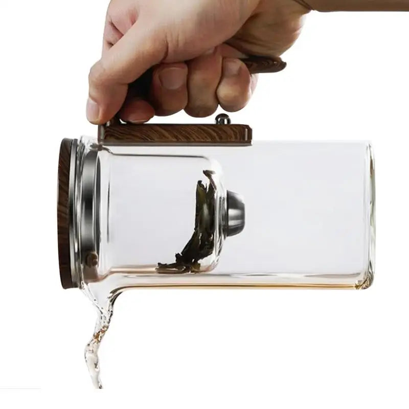 Elegant Glass Teapot with Magnetic Filter Switch