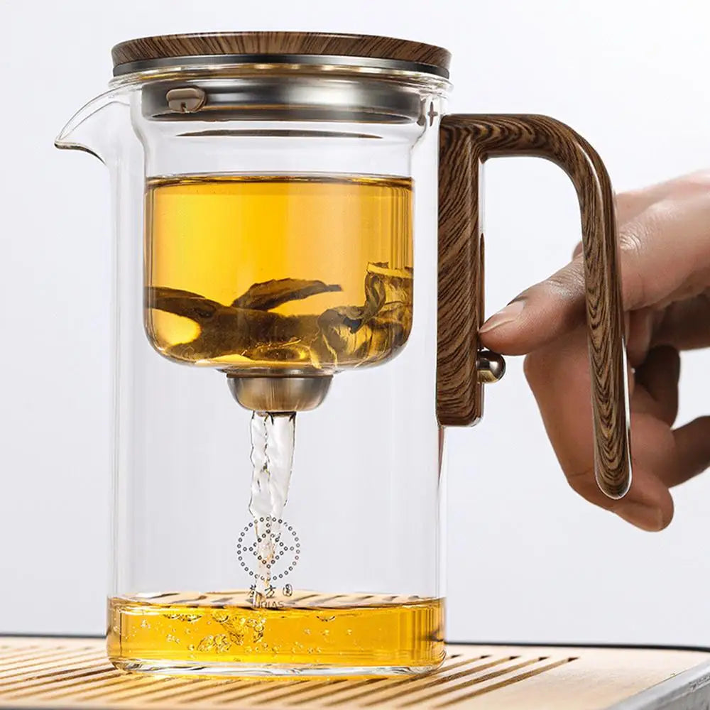 Elegant Glass Teapot with Magnetic Filter Switch