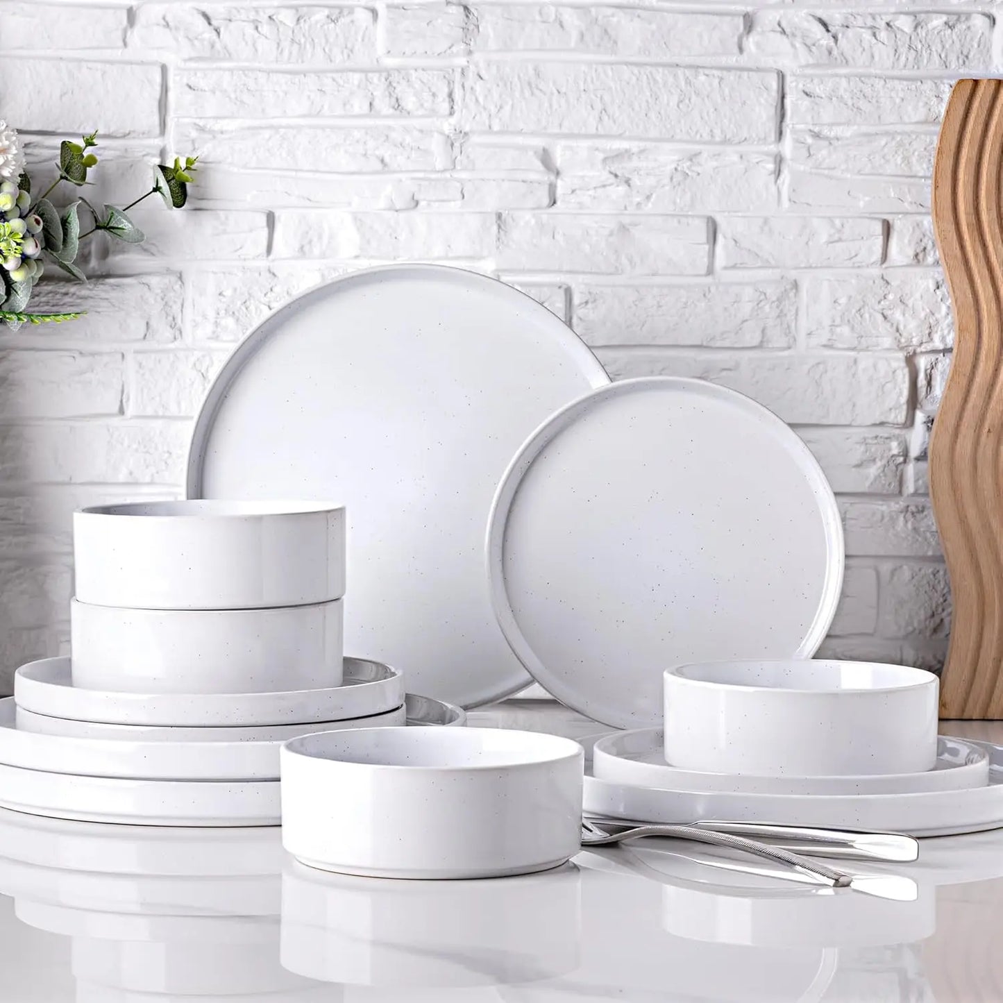 Chic Speckled Stoneware Dinnerware Set