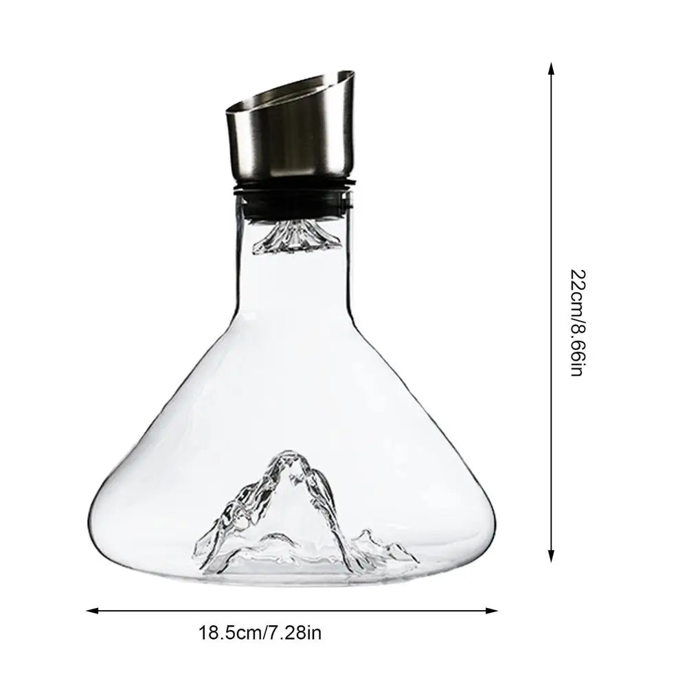 Elegant Hand-Blown Crystal Wine Decanter with Aerator