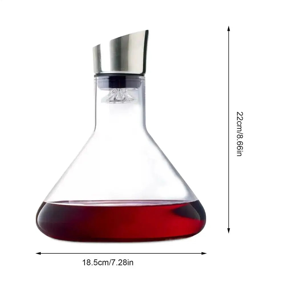 Elegant Hand-Blown Crystal Wine Decanter with Aerator