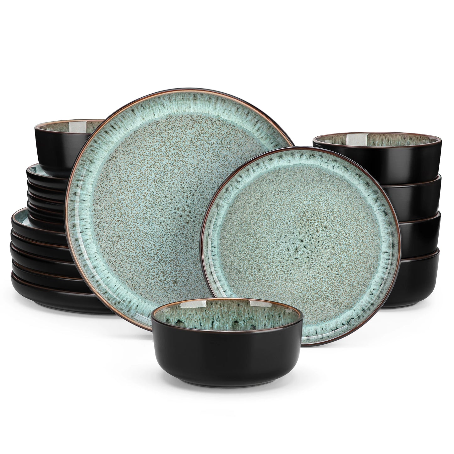 Vancasso - Elegant Blue Stoneware Ceramic Dinner Set