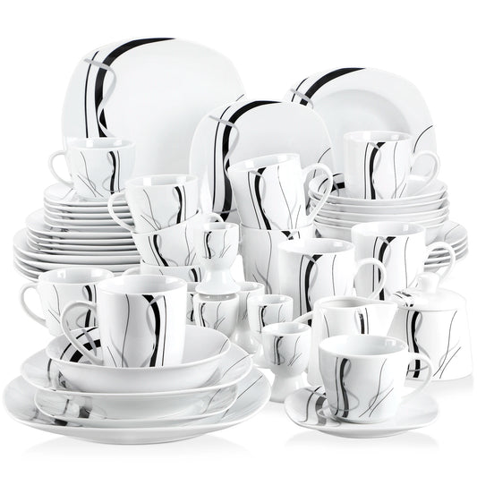 Elegant Porcelain 50-Piece Dinnerware Set