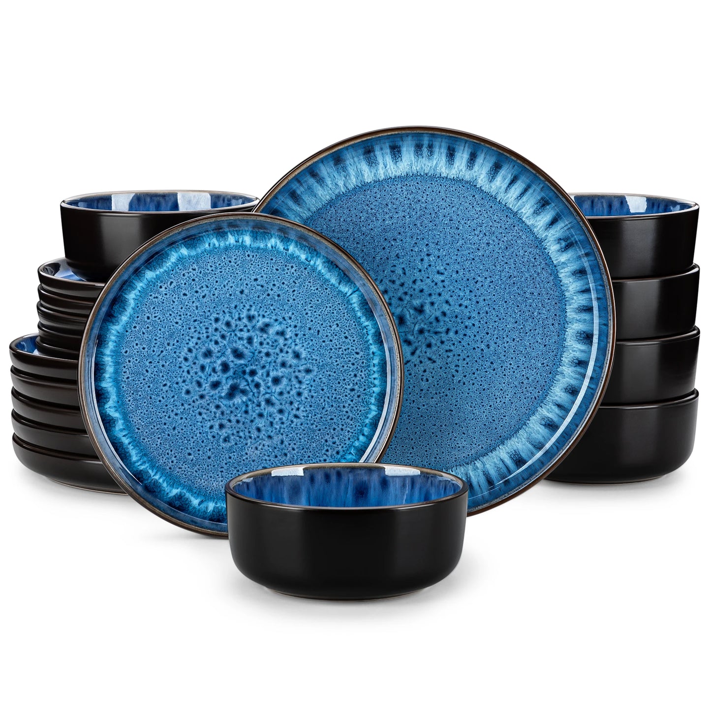 Vancasso - Elegant Blue Stoneware Ceramic Dinner Set