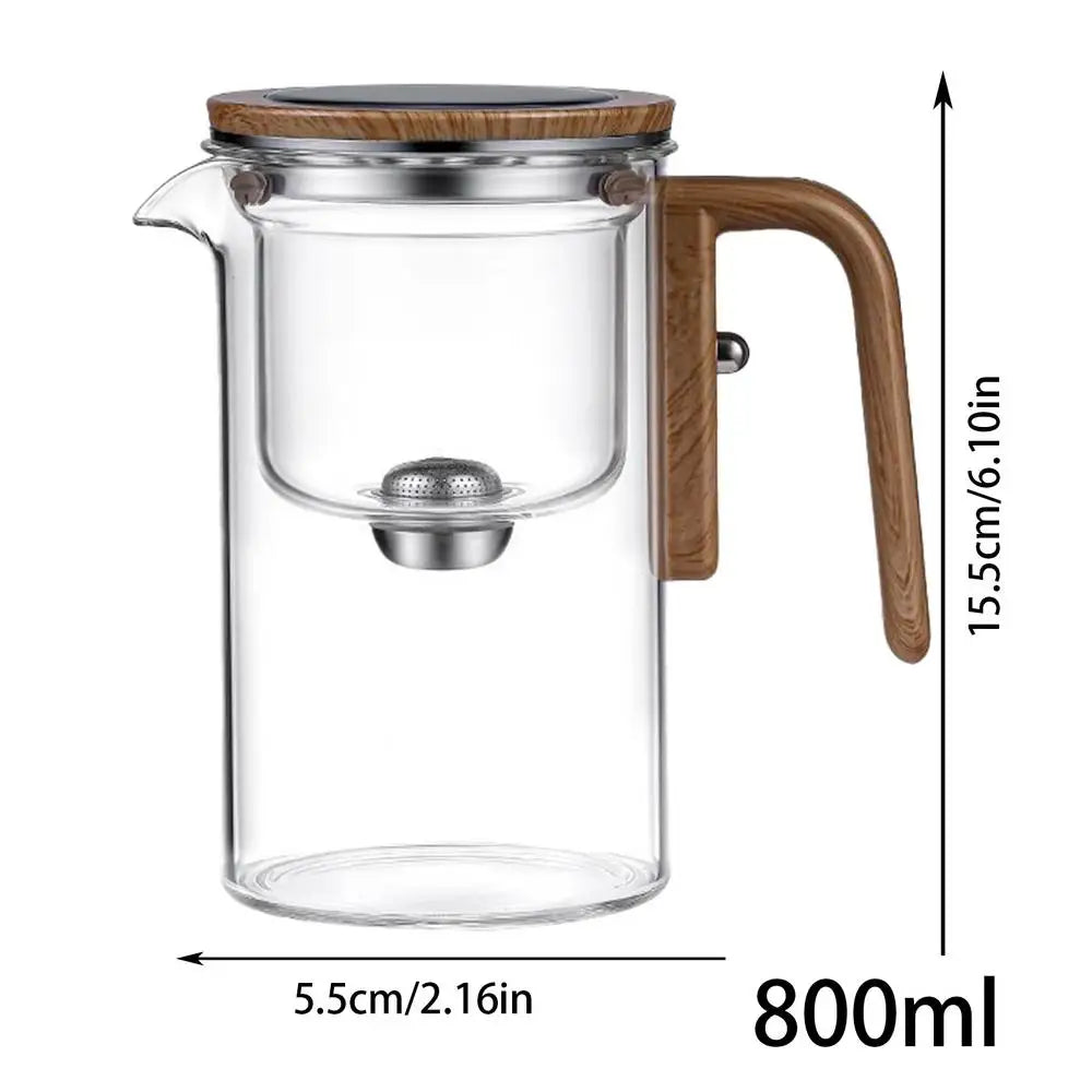 Elegant Glass Teapot with Magnetic Filter Switch