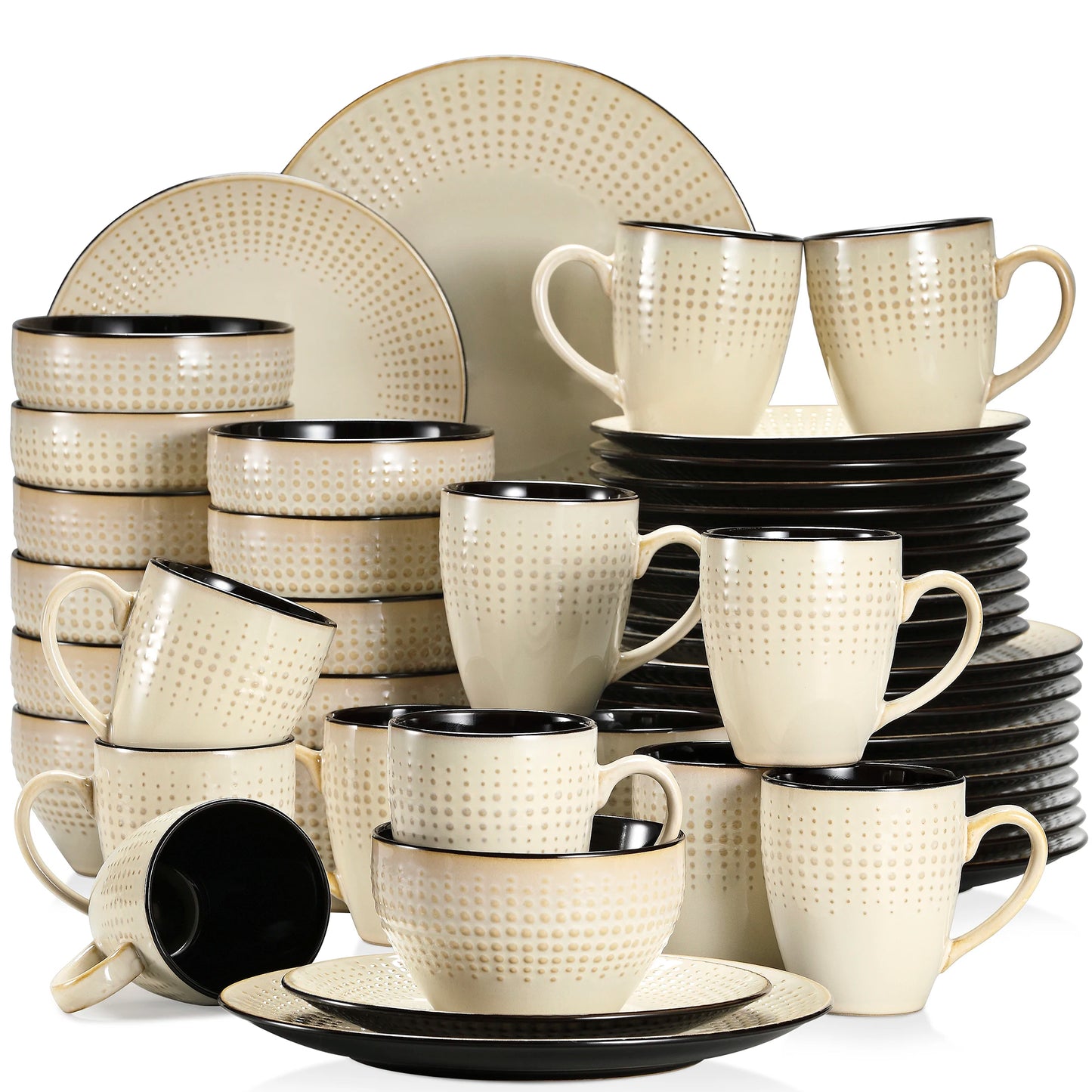 Vancasso Guto - Elegant Embossed Stoneware Dinnerware Set