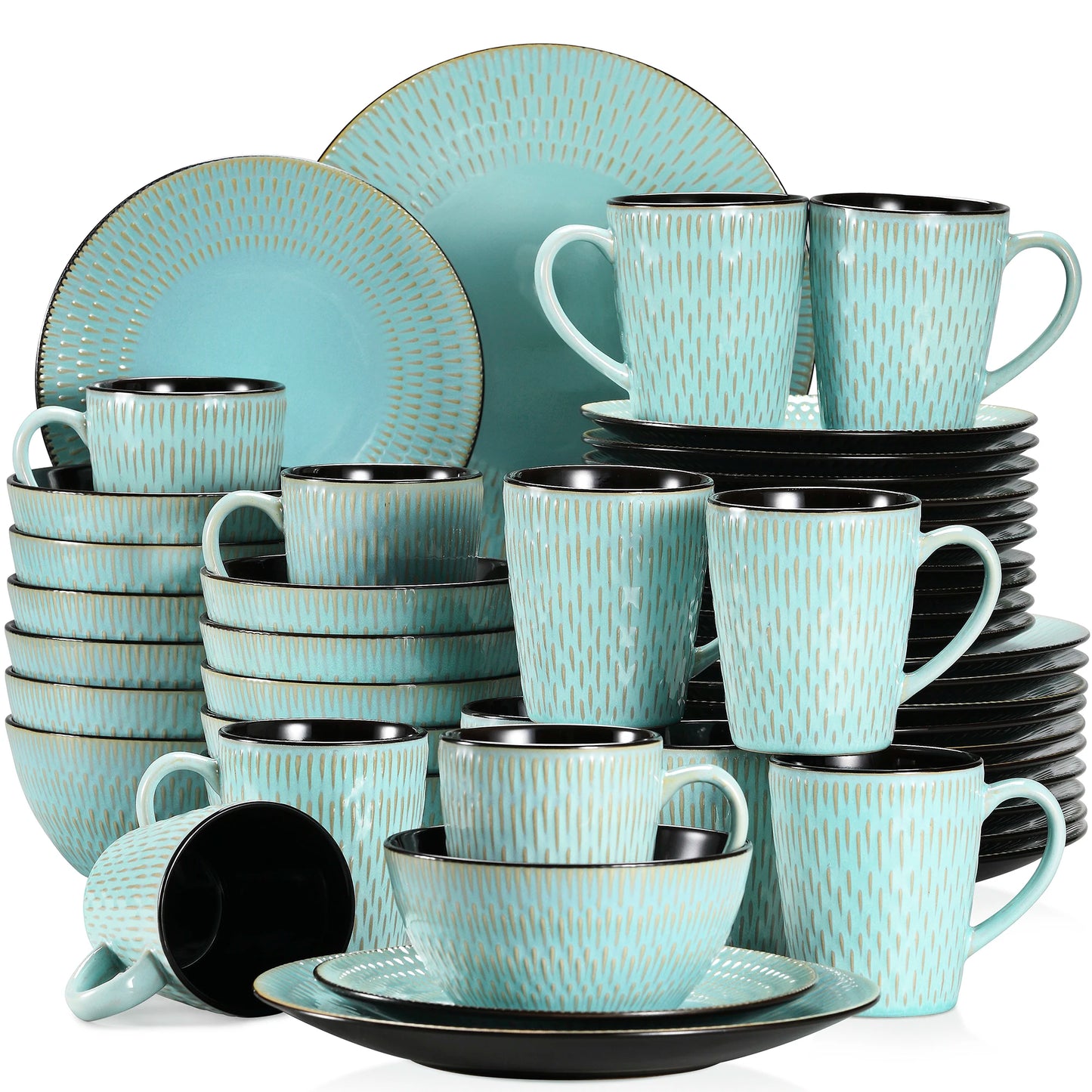 Vancasso Guto - Elegant Embossed Stoneware Dinnerware Set