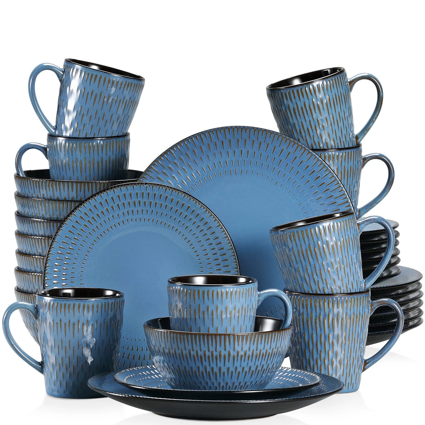 Vancasso Guto - Elegant Embossed Stoneware Dinnerware Set