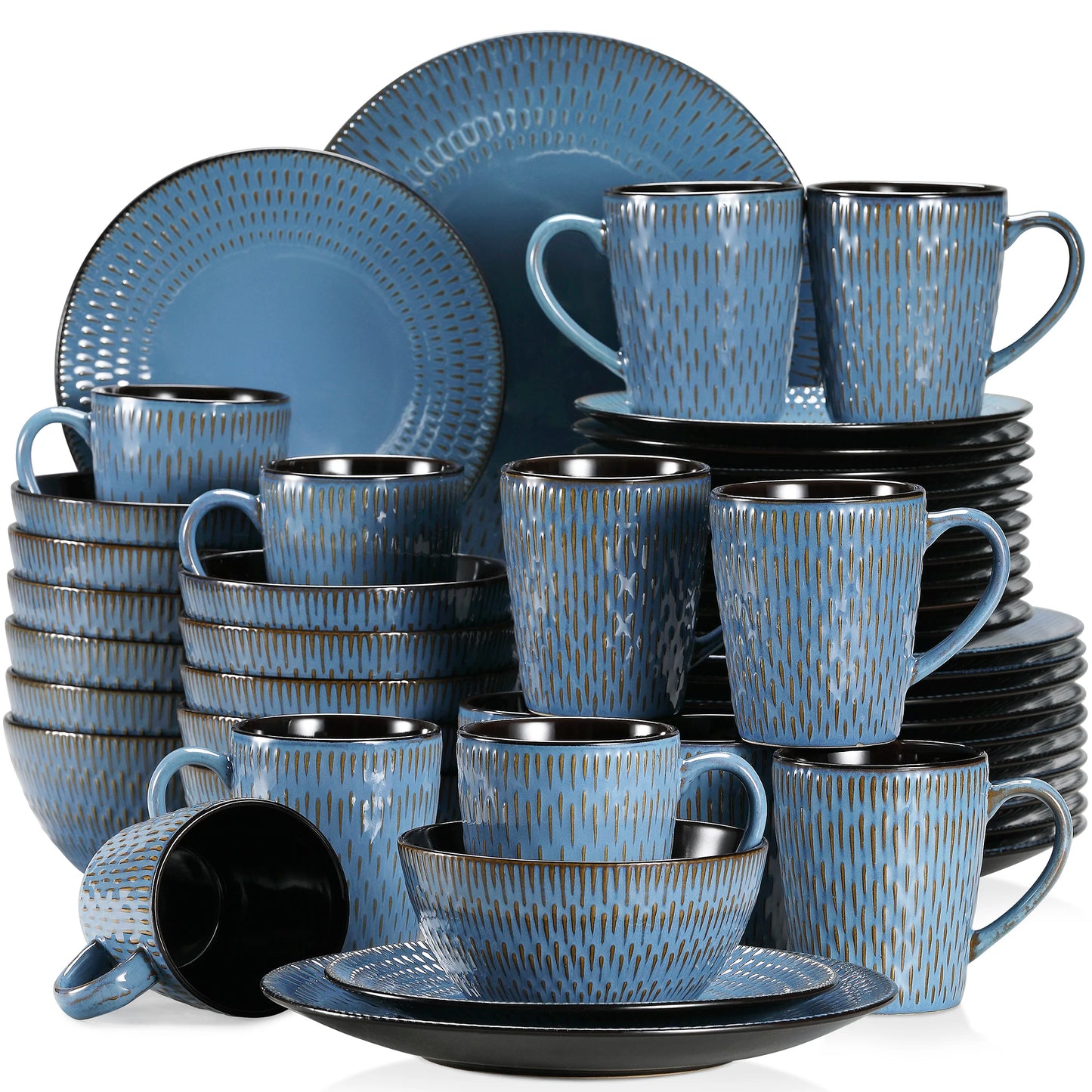 Vancasso Guto - Elegant Embossed Stoneware Dinnerware Set