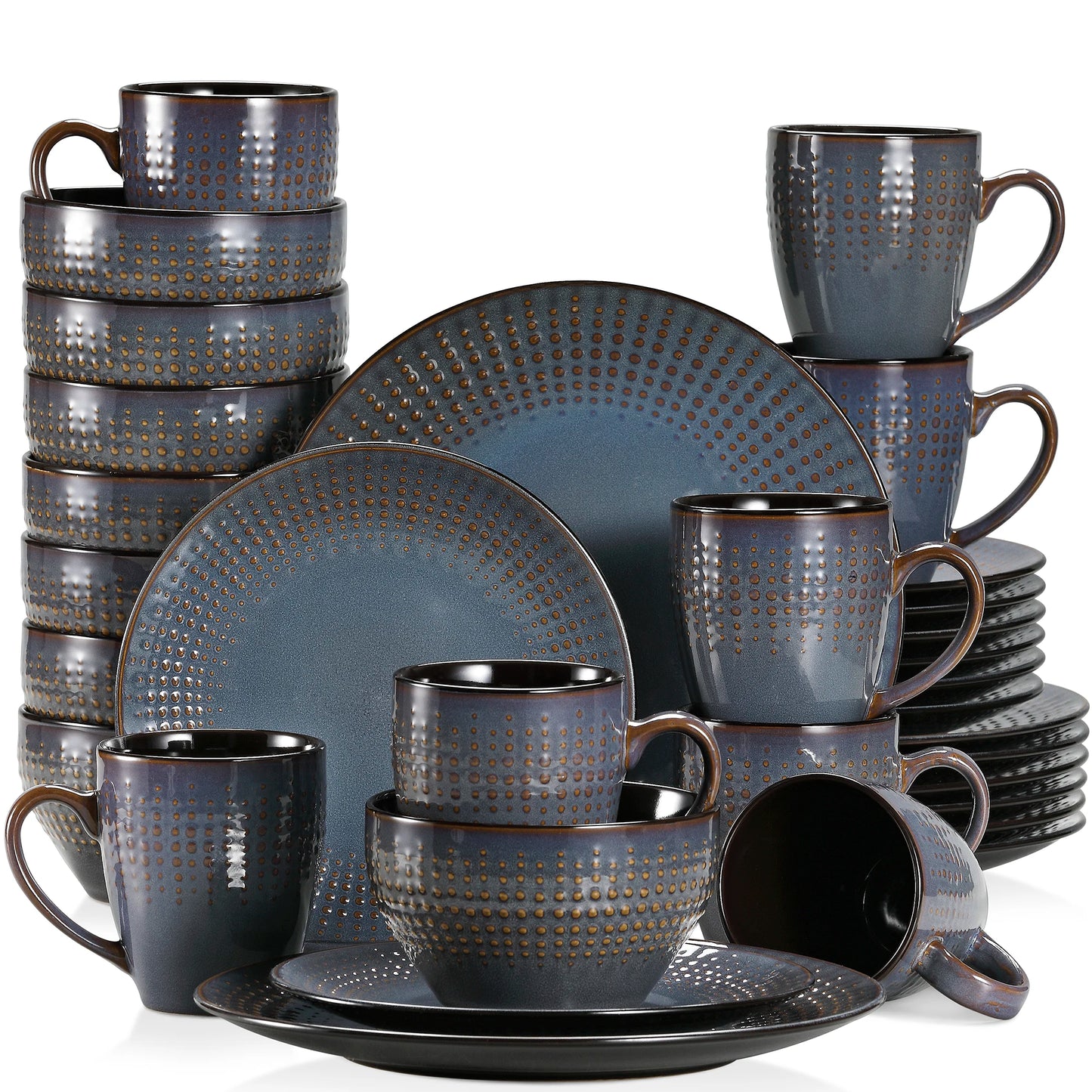 Vancasso Guto - Elegant Embossed Stoneware Dinnerware Set