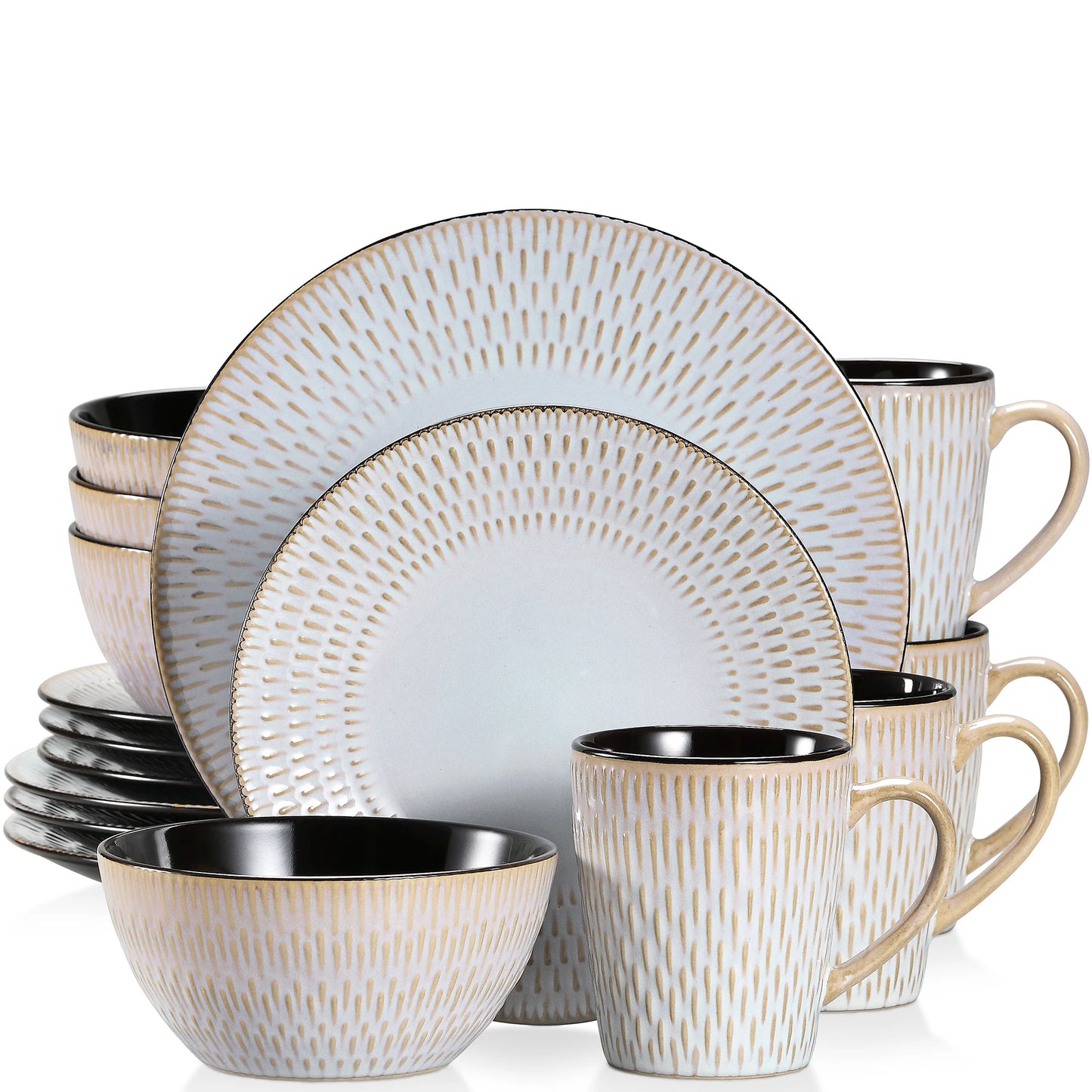 Vancasso Guto - Elegant Embossed Stoneware Dinnerware Set