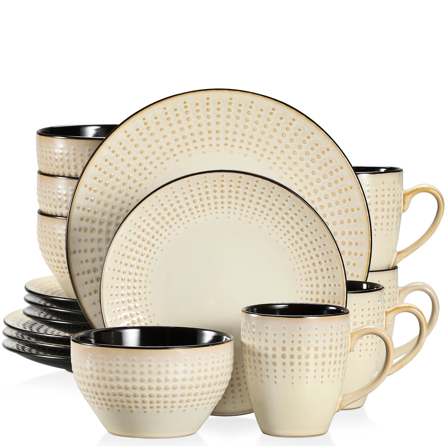 Vancasso Guto - Elegant Embossed Stoneware Dinnerware Set