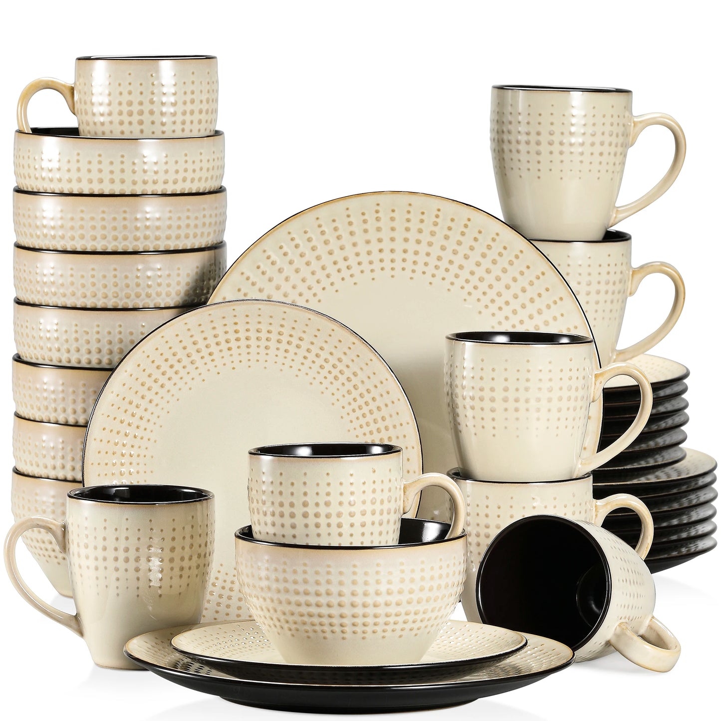 Vancasso Guto - Elegant Embossed Stoneware Dinnerware Set