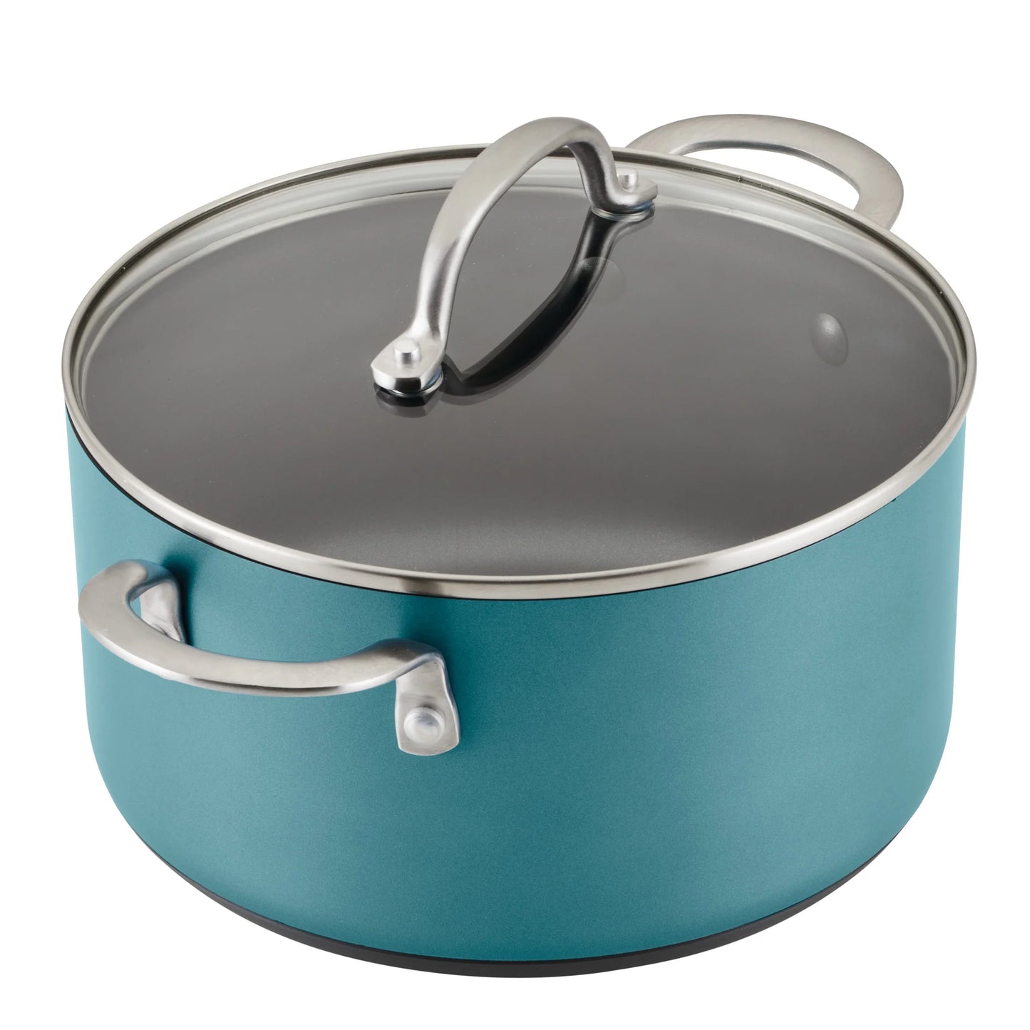 Achieve 8 Piece Hard Anodized Nonstick Pots and Pans Set, Teal