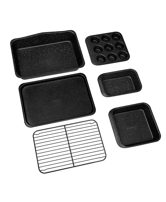 Stackmasater 6-Piece Mineral and Diamond Infused Nonstick Space Saving Stackable Bakeware Set